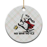 Funny Opossum Warrior Political Gift Ceramic Ornament No Kings No Wars No Ice