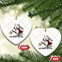 Funny Opossum Warrior Political Gift Ceramic Ornament No Kings No Wars No Ice