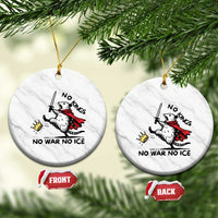 Funny Opossum Warrior Political Gift Ceramic Ornament No Kings No Wars No Ice