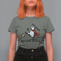 Funny Opossum Warrior Political Gift T Shirt For Women No Kings No Wars No Ice