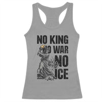 Statue Of Liberty Freedom Protest Racerback Tank Top No Kings No Wars No Ice