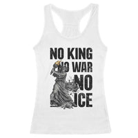 Statue Of Liberty Freedom Protest Racerback Tank Top No Kings No Wars No Ice