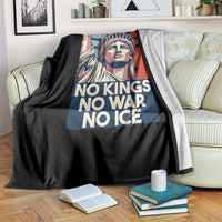 Statue Of Liberty No Kings No War No Ice Throw Blanket Freedom Protest Gift