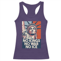 Statue Of Liberty No Kings No War No Ice Racerback Tank Top Freedom Protest Gift