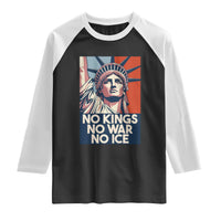 Statue Of Liberty No Kings No War No Ice Raglan Shirt Freedom Protest Gift