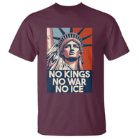 Statue Of Liberty No Kings No War No Ice T Shirt Freedom Protest Gift