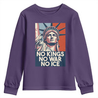 Statue Of Liberty No Kings No War No Ice Youth Sweatshirt Freedom Protest Gift
