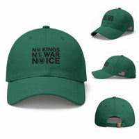 Anti Monarchy Political Baseball Cap No Kings No Wars No Ice