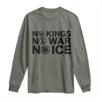 Anti Monarchy Political Long Sleeve Shirt No Kings No Wars No Ice