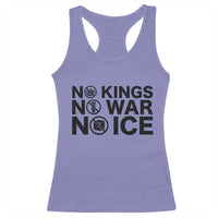 Anti Monarchy Political Racerback Tank Top No Kings No Wars No Ice