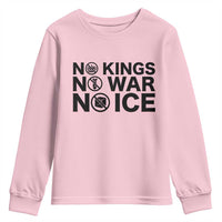 Anti Monarchy Political Youth Sweatshirt No Kings No Wars No Ice