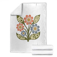Wildflower Freedom Protest Throw Blanket No Kings No Wars No Ice