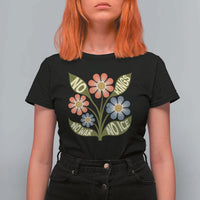 Wildflower Freedom Protest T Shirt For Women No Kings No Wars No Ice