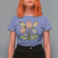 Wildflower Freedom Protest T Shirt For Women No Kings No Wars No Ice