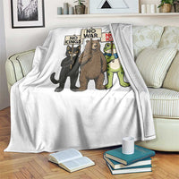 Funny Animal Protest Throw Blanket No Kings No Wars No Ice