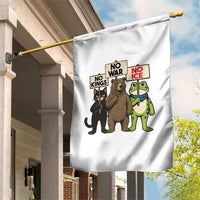 Funny Animal Protest Garden Flag No Kings No Wars No Ice