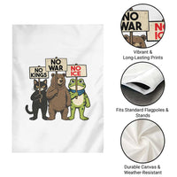 Funny Animal Protest Garden Flag No Kings No Wars No Ice