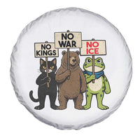 Funny Animal Protest Spare Tire Cover No Kings No Wars No Ice