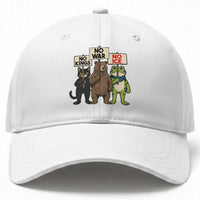 Funny Animal Protest Baseball Cap No Kings No Wars No Ice