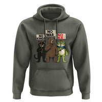 Funny Animal Protest Hoodie No Kings No Wars No Ice