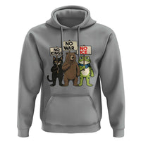 Funny Animal Protest Hoodie No Kings No Wars No Ice
