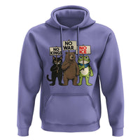 Funny Animal Protest Hoodie No Kings No Wars No Ice
