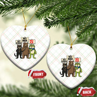 Funny Animal Protest Ceramic Ornament No Kings No Wars No Ice