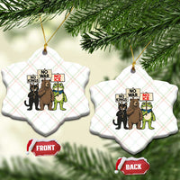 Funny Animal Protest Ceramic Ornament No Kings No Wars No Ice