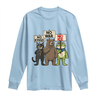 Funny Animal Protest Long Sleeve Shirt No Kings No Wars No Ice