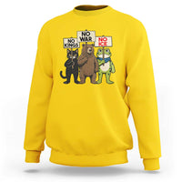 Funny Animal Protest Sweatshirt No Kings No Wars No Ice
