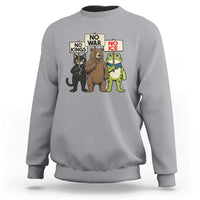 Funny Animal Protest Sweatshirt No Kings No Wars No Ice