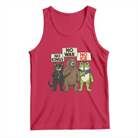 Funny Animal Protest Tank Top No Kings No Wars No Ice