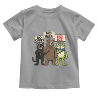 Funny Animal Protest Toddler T Shirt No Kings No Wars No Ice