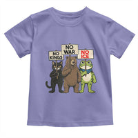 Funny Animal Protest Toddler T Shirt No Kings No Wars No Ice