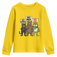 Funny Animal Protest Youth Sweatshirt No Kings No Wars No Ice