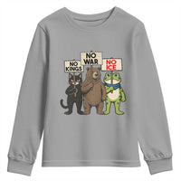 Funny Animal Protest Youth Sweatshirt No Kings No Wars No Ice