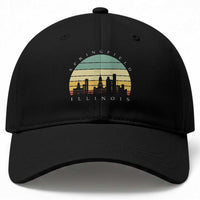 Vintage Springfield Illinois Pride Baseball Cap Scenic Cityscape Gift