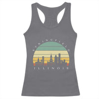 Vintage Springfield Illinois Pride Racerback Tank Top Scenic Cityscape Gift