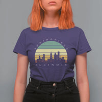 Vintage Springfield Illinois Pride T Shirt For Women Scenic Cityscape Gift