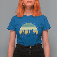 Vintage Springfield Illinois Pride T Shirt For Women Scenic Cityscape Gift