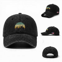 Vintage Springfield Illinois Pride Washed Cotton Baseball Cap Scenic Cityscape Gift
