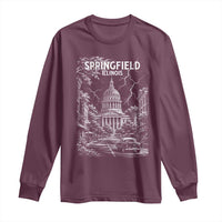 Historic Springfield Illinois Architecture Long Sleeve Shirt The Prairie State Souvenir Gift