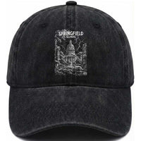 Historic Springfield Illinois Architecture Washed Cotton Baseball Cap The Prairie State Souvenir Gift