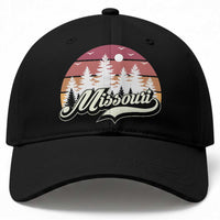 Missouri Travel Gift Baseball Cap Vintage Forest River Landscape
