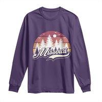 Missouri Travel Gift Long Sleeve Shirt Vintage Forest River Landscape