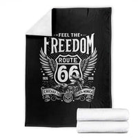 Feel The Freedom Route Highway 66 Throw Blanket 100th Anniversary Biker Road Trip Graphic