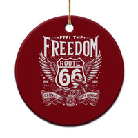 Feel The Freedom Route Highway 66 Ceramic Ornament 100th Anniversary Biker Road Trip Graphic