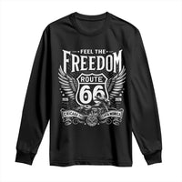 Feel The Freedom Route Highway 66 Long Sleeve Shirt 100th Anniversary Biker Road Trip Graphic