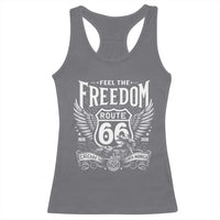 Feel The Freedom Route Highway 66 Racerback Tank Top 100th Anniversary Biker Road Trip Graphic