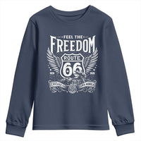 Feel The Freedom Route Highway 66 Youth Sweatshirt 100th Anniversary Biker Road Trip Graphic